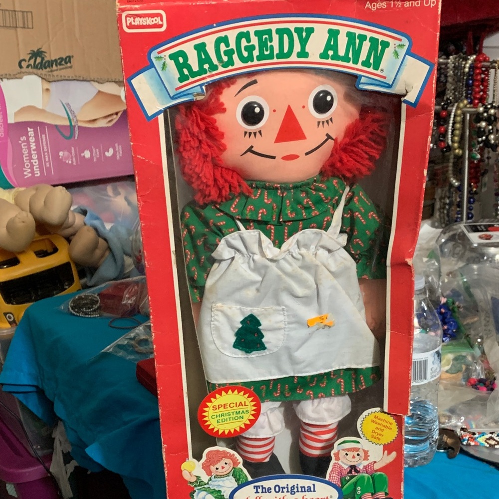 Vintage Raggedy Ann Doll with Green Dress new in original box by Playskool 15-16